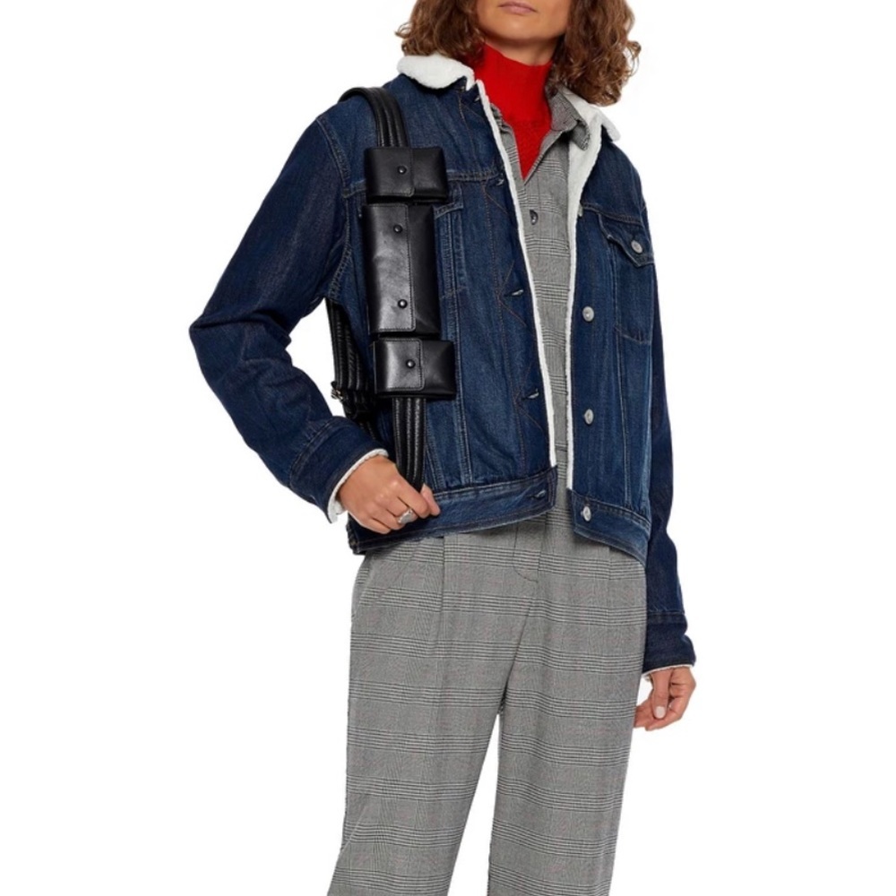 RAG & BONE Chelsea Faux Shearling Lined Denim Jean Jacket Women’s Size Small NWT